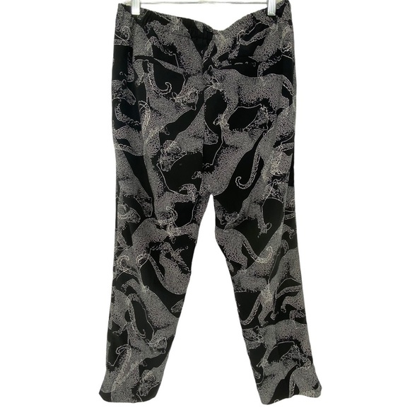 The Limited leopard cat black & white print wide leg pant, M - Picture 3 of 15